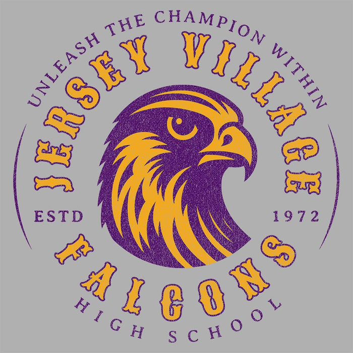 Close-up of Jersey Village High School Falcons Sport Grey Classic Unisex Hoodie 211