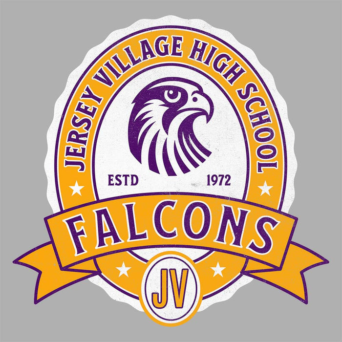 Close-up of Jersey Village High School Falcons Sport Grey Classic Unisex Hoodie 213