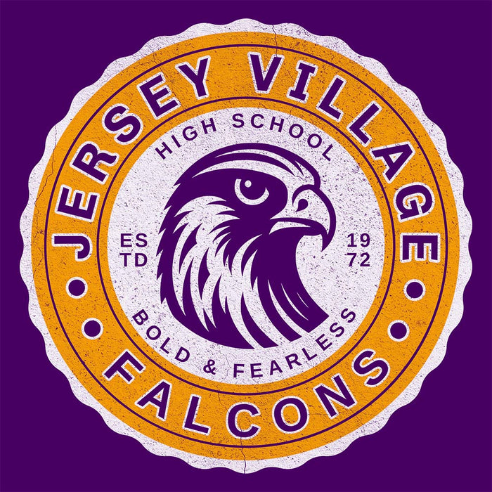 Close-up of Jersey Village High School Falcons Premium Purple Hoodie 216