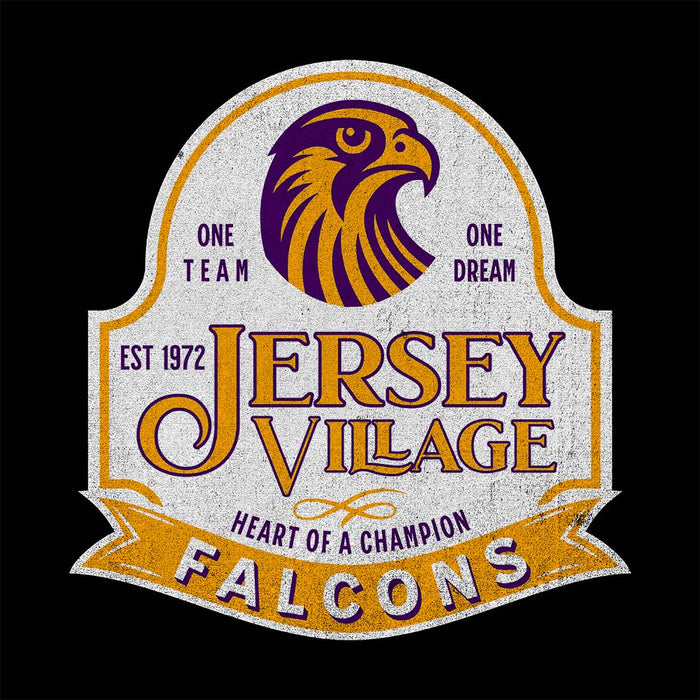 Close-up of Jersey Village High School Falcons Black Classic Unisex Hoodie 218