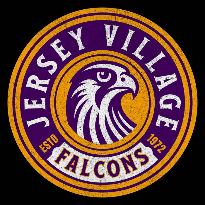 Close-up of Jersey Village High School Falcons Black Classic Unisex Hoodie 219