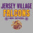 Close-up view of Jersey Village High School Falcons Women's Relaxed Fit T-shirt 003