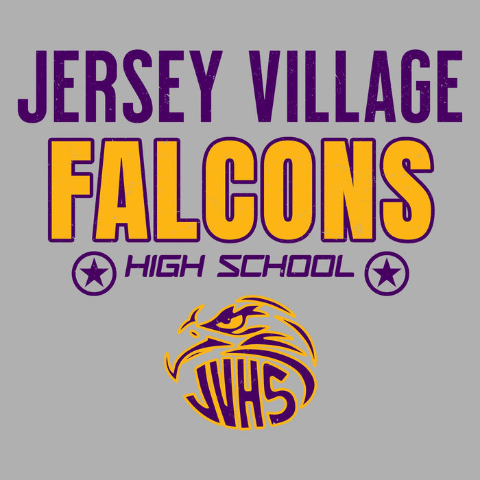 Close-up view of Jersey Village High School Falcons Women's Relaxed Fit T-shirt 003