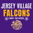 Close-up view of Jersey Village High School Falcons Purple Classic Unisex T-shirt 003