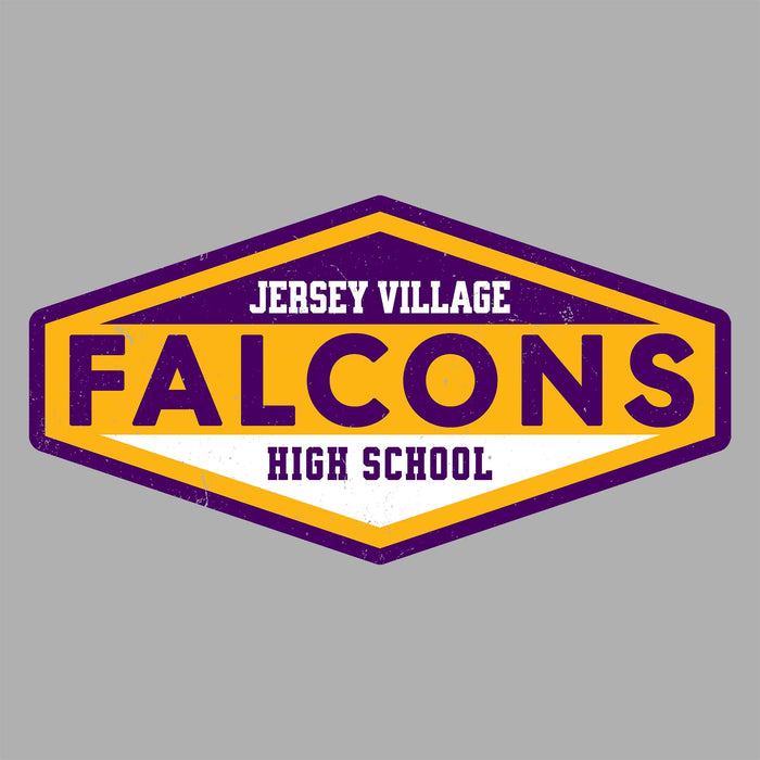 Close-up view of Jersey Village High School Falcons Women's Relaxed Fit T-shirt 009