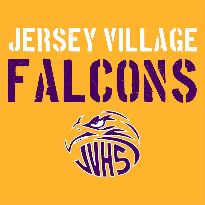 Close-up view of Jersey Village High School Falcons Gold Classic Unisex T-shirt 017