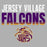 Close-up view of Jersey Village High School Falcons Unisex 3/4 Sleeve Raglan T-shirt 024