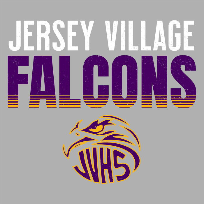 Close-up view of Jersey Village High School Falcons Women's Relaxed Fit T-shirt 024
