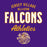 Close-up view of Jersey Village High School Falcons Purple Classic Unisex T-shirt 034