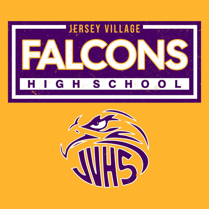 Close-up view of Jersey Village High School Falcons Gold Classic Unisex T-shirt 049