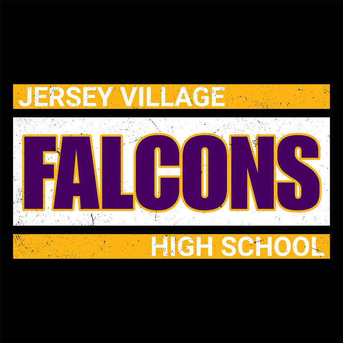 Close-up view of Jersey Village High School Falcons Women's Relaxed Fit T-shirt 098