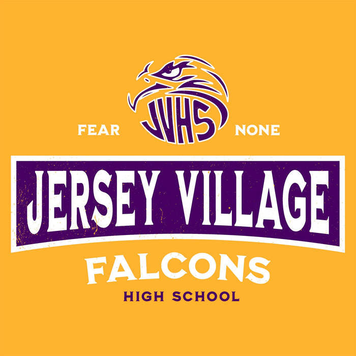 Close-up view of Jersey Village High School Falcons Gold Classic Unisex T-shirt 202