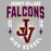 Close-up view of Jersey Village High School Falcons Women's Relaxed Fit T-shirt 204