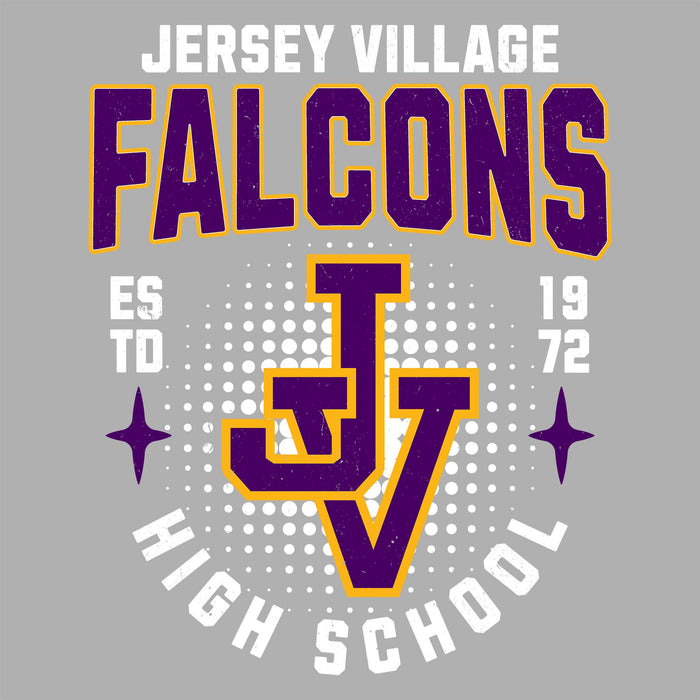 Close-up view of Jersey Village High School Falcons Women's Relaxed Fit T-shirt 204