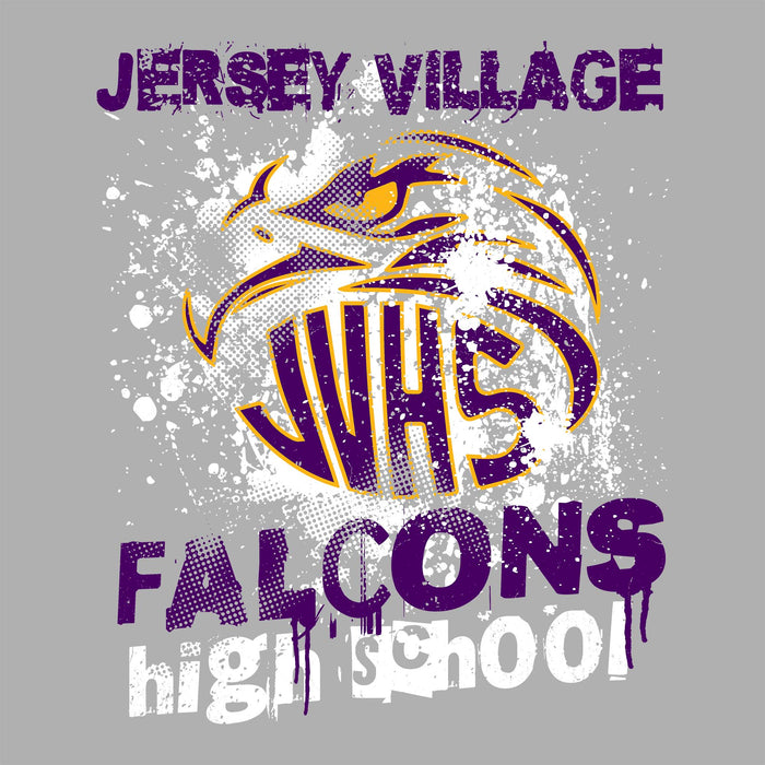 Close-up view of Jersey Village High School Falcons Women's Relaxed Fit T-shirt 205