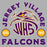 Close-up view of Jersey Village High School Falcons Unisex 3/4 Sleeve Raglan T-shirt 208
