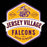 Close-up view of Jersey Village High School Falcons Unisex 3/4 Sleeve Raglan T-shirt 209