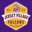 Close-up view of Jersey Village High School Falcons Purple Classic Unisex T-shirt 209