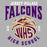 Close-up view of Jersey Village High School Falcons Unisex 3/4 Sleeve Raglan T-shirt 213