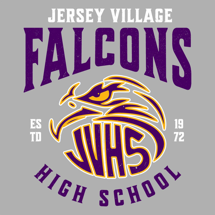 Close-up view of Jersey Village High School Falcons Women's Relaxed Fit T-shirt 213