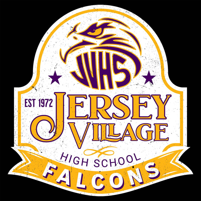 Close-up view of Jersey Village High School Falcons Women's Relaxed Fit T-shirt 219