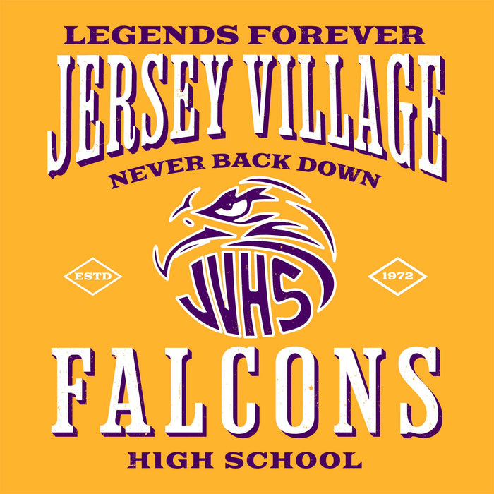 Close-up view of Jersey Village High School Falcons Gold Classic Unisex T-shirt 230