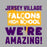 Close-up view of Jersey Village High School Falcons Unisex 3/4 Sleeve Raglan T-shirt 231