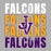 Close-up view of Jersey Village High School Falcons Women's Relaxed Fit T-shirt 233