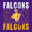 Close-up view of Jersey Village High School Falcons Purple Classic Unisex T-shirt 233