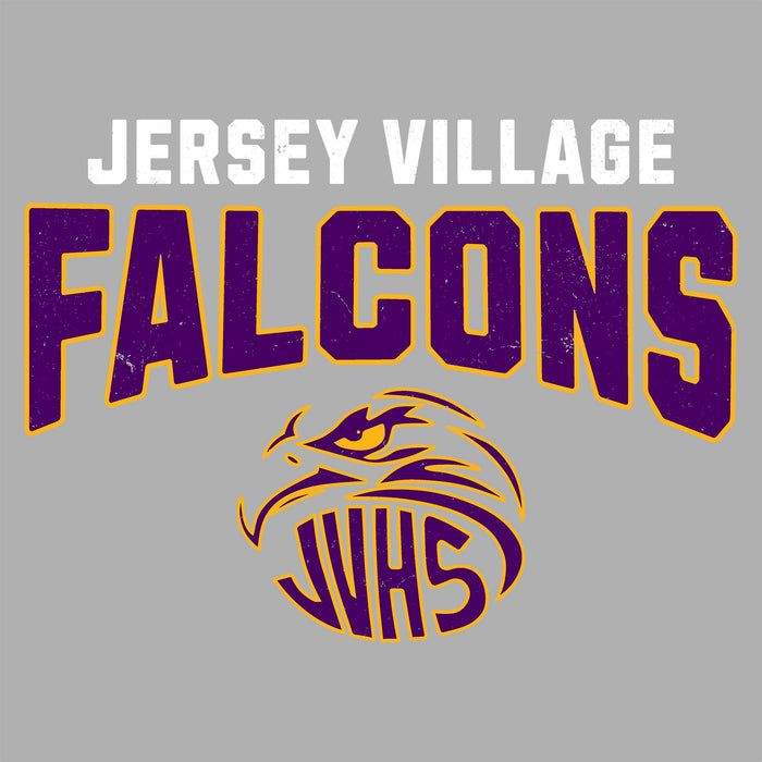 Close-up view of Jersey Village High School Falcons Women's Relaxed Fit T-shirt 234