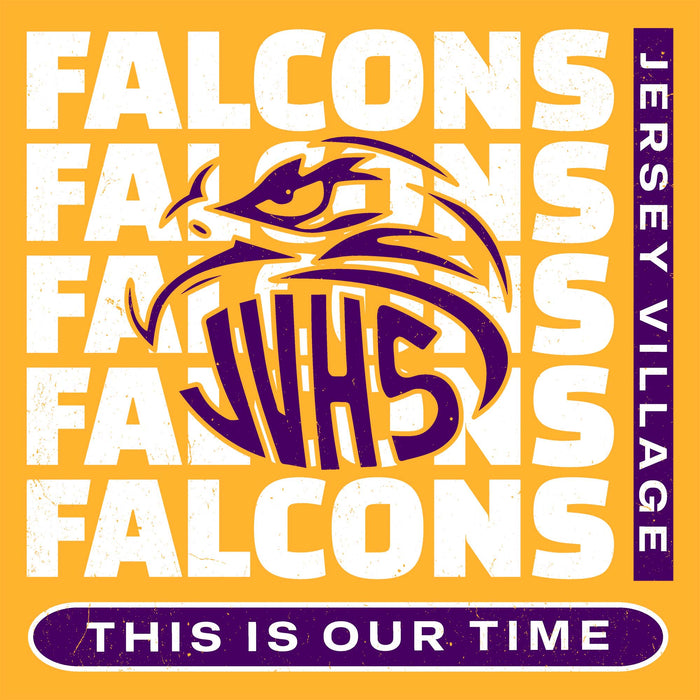 Close-up view of Jersey Village High School Falcons Gold Classic Unisex T-shirt 235
