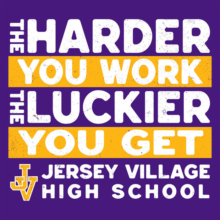 Close-up view of Jersey Village High School Falcons Purple Classic Unisex T-shirt 238