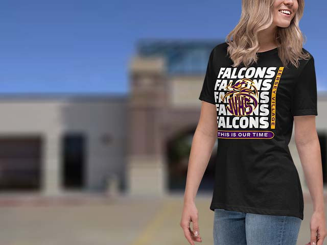 Jersey Village High School Falcons Women's Relaxed Fit T-shirts All Products page