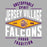 Close-up view of Jersey Village High School Falcons Women's Relaxed Fit T-shirt 210