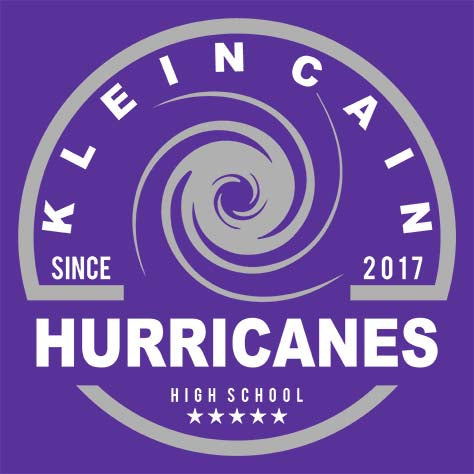 Close-up of Klein Cain High School Hurricanes Purple Women's T-shirt 04