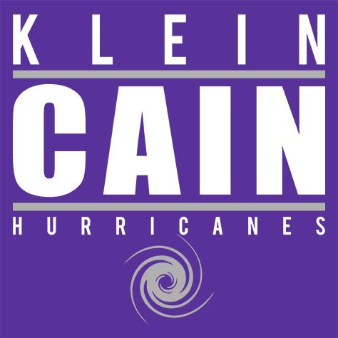 Close-up of Klein Cain High School Hurricanes Purple Women's T-shirt 07