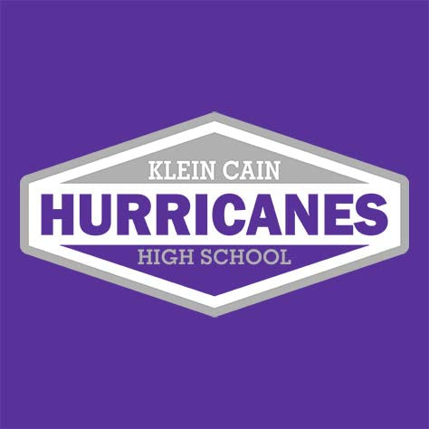 Close-up of Klein Cain High School Hurricanes Purple Women's T-shirt 09