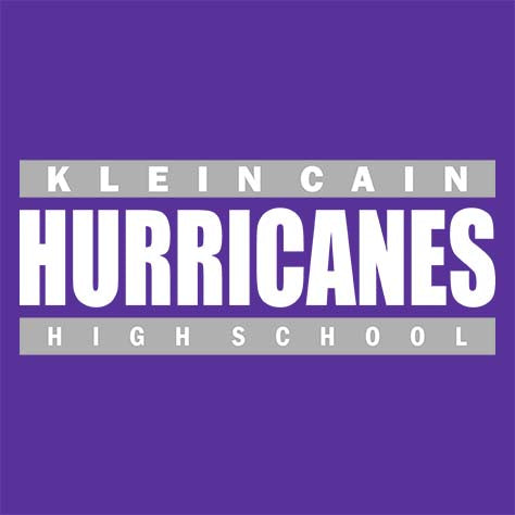 Close-op of Klein Cain High School Hurricanes Purple Women's T-shirt 98