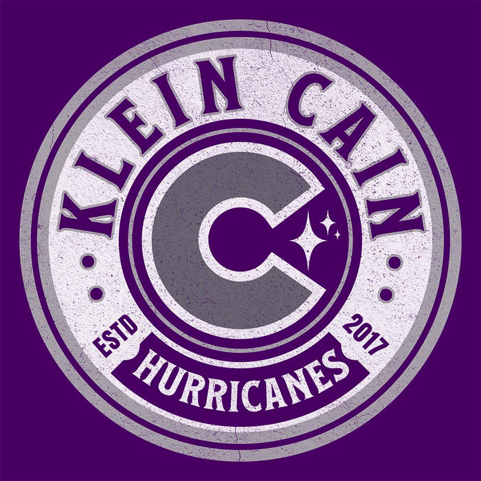 Close-up of Klein Cain High School Hurricanes Purple Women's T-shirt 209