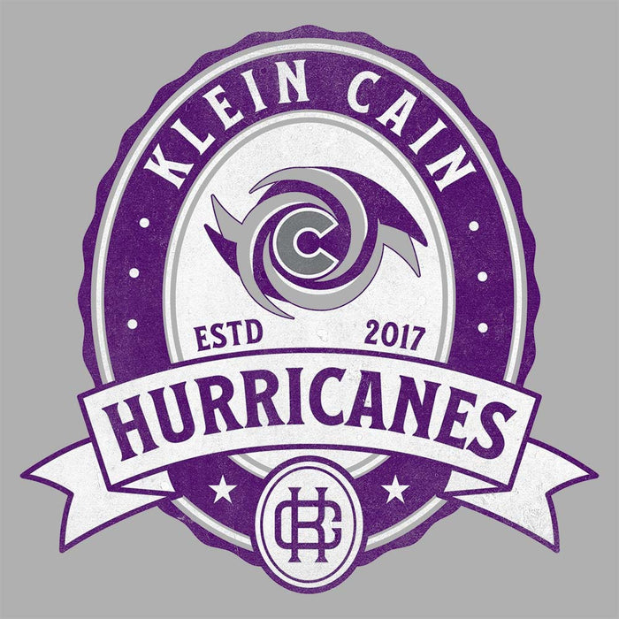 Close-up of Klein Cain High School Hurricanes Unisex 3/4 Sleeve Raglan T-shirt 213