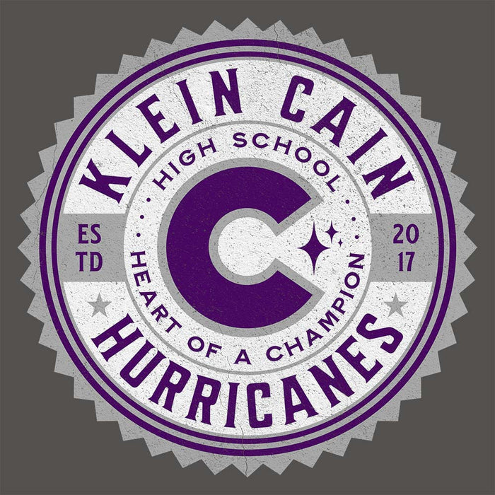 Close-up of Klein Cain High School Hurricanes Premium Asphalt Grey T-shirt 215