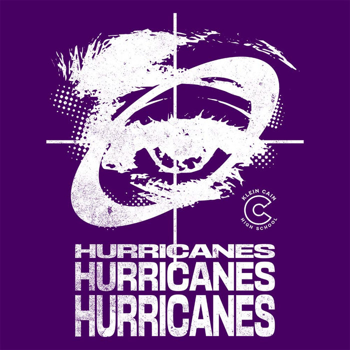 Close-up of Klein Cain High School Hurricanes Premium Purple Hoodie 230