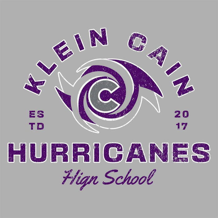 Close-up of Klein Cain High School Hurricanes Unisex 3/4 Sleeve Raglan T-shirt 232