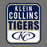 Close-up of Klein Collins High School Tigers Classic Unisex Charcoal T-shirt 01