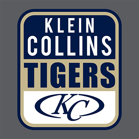 Close-up of Klein Collins High School Tigers Dark Heather Classic Unisex Hoodie 01