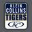 Close-up of Klein Collins High School Tigers Dark Heather Classic Unisex Hoodie 01