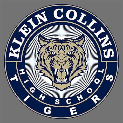 Close-up of Klein Collins High School Tigers Classic Unisex Charcoal T-shirt 02