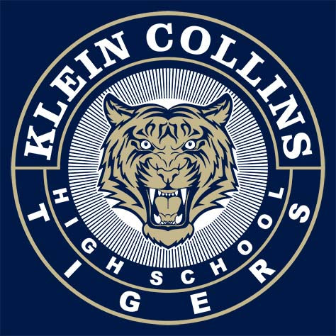 Close-up of Klein Collins High School Tigers Classic Unisex Navy T-shirt 02