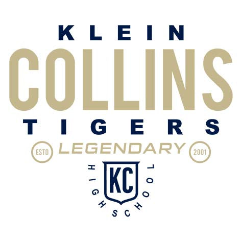 Close-up of Klein Collins High School Tigers Unisex 3/4 Sleeve Raglan T-shirt 03