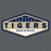 Close-up of Klein Collins High School Tigers Dark Heather Classic Unisex Hoodie 09